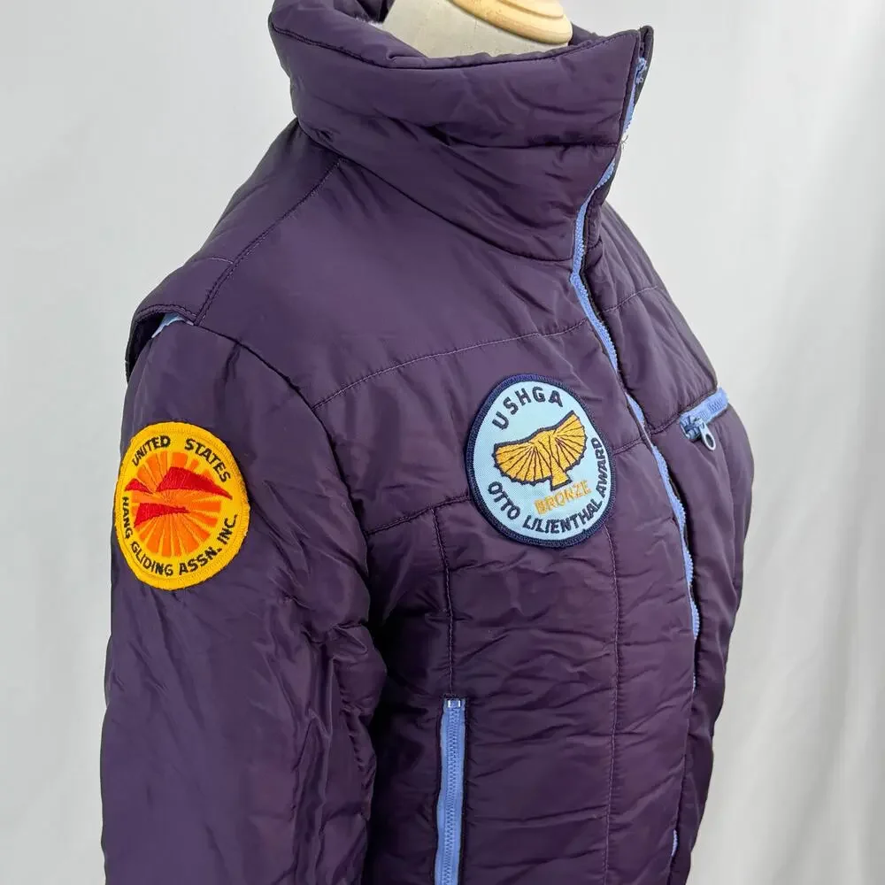 Vintage Levi's USHGA Hang‎ Gliding Puffer Jacket USA Plum Blue Youth 12